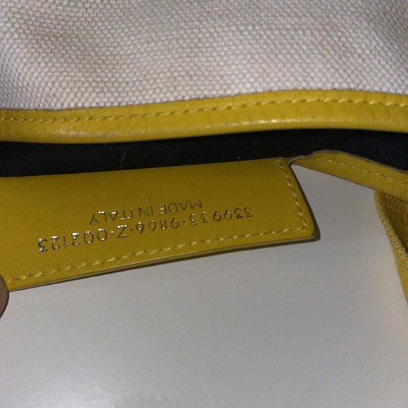 Authentic BALENCIAGA Caba S Hand Bag Canvas Leather White Yellow - Picture 12 of 16